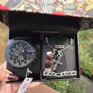 New Ed Hardy Men Watch and Jewelry Set